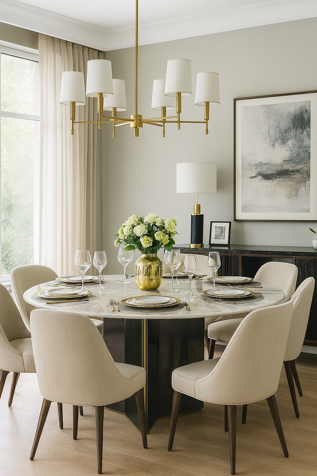 1.5m DIA Round Dining Table - Onyx Stone