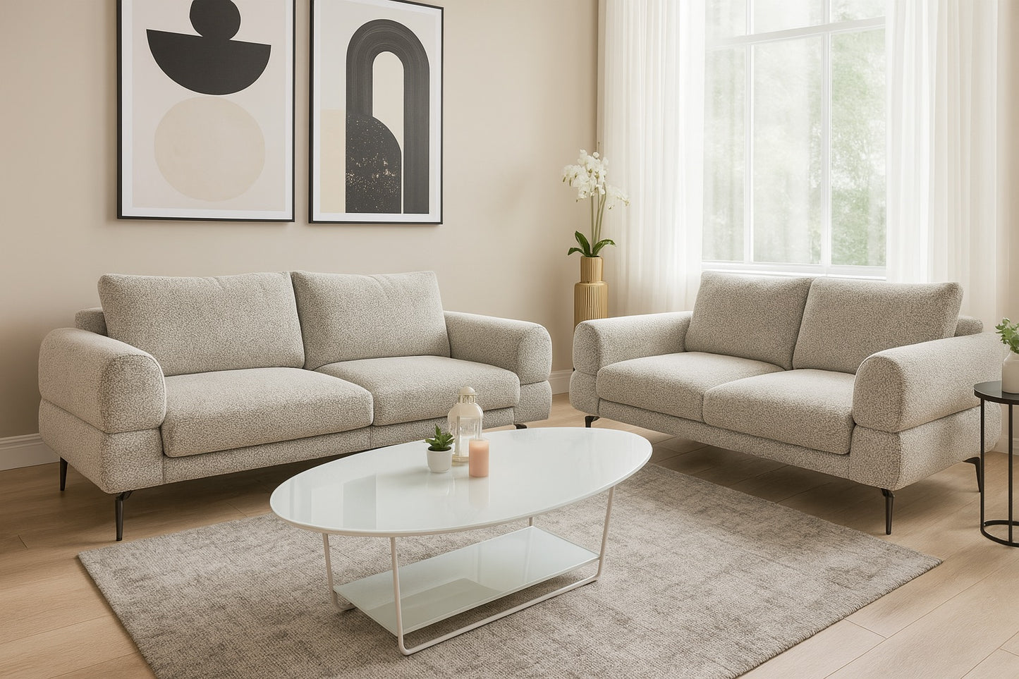 White Tempered Glass Coffee Table
