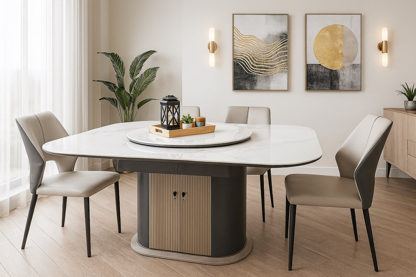 1.55m Extendable Dining Table – Sintered Stone
