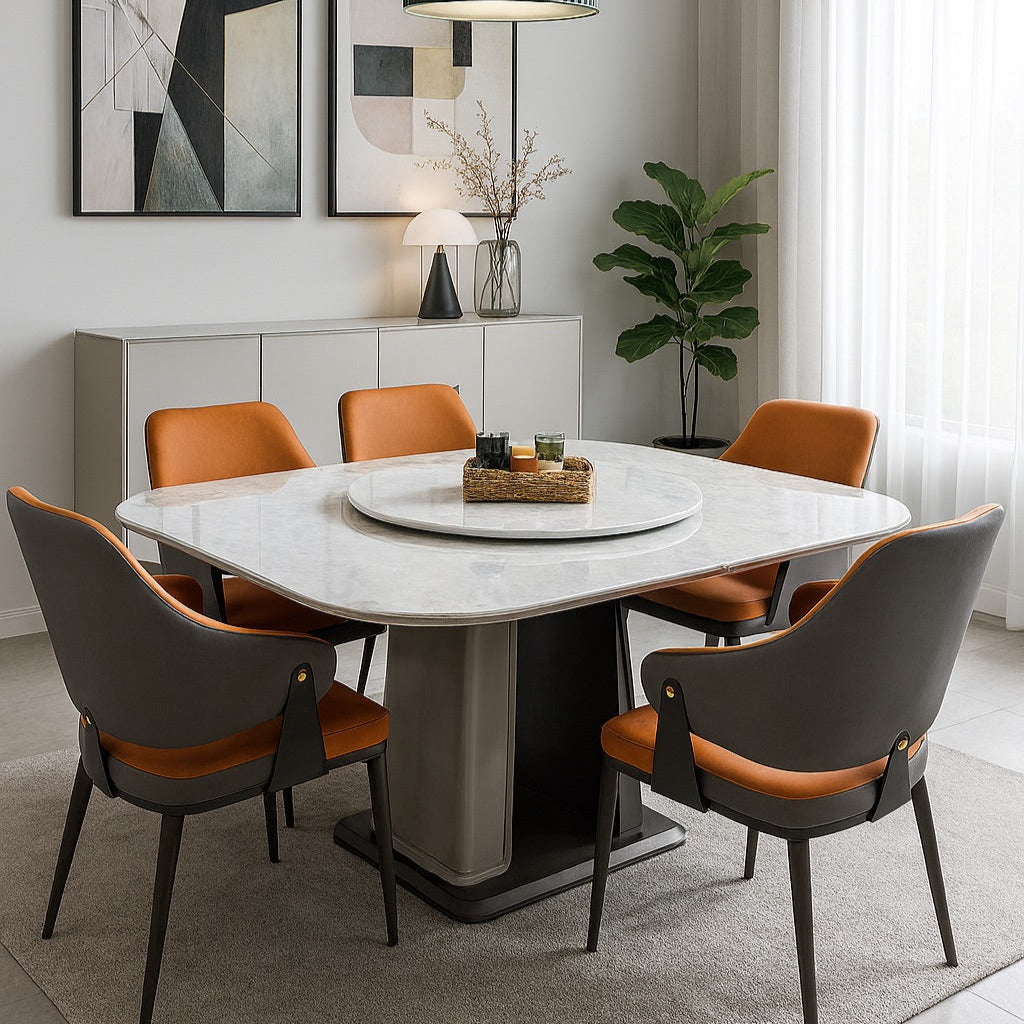 1.55m Extendable Dining Table – Microcrystalline Stone