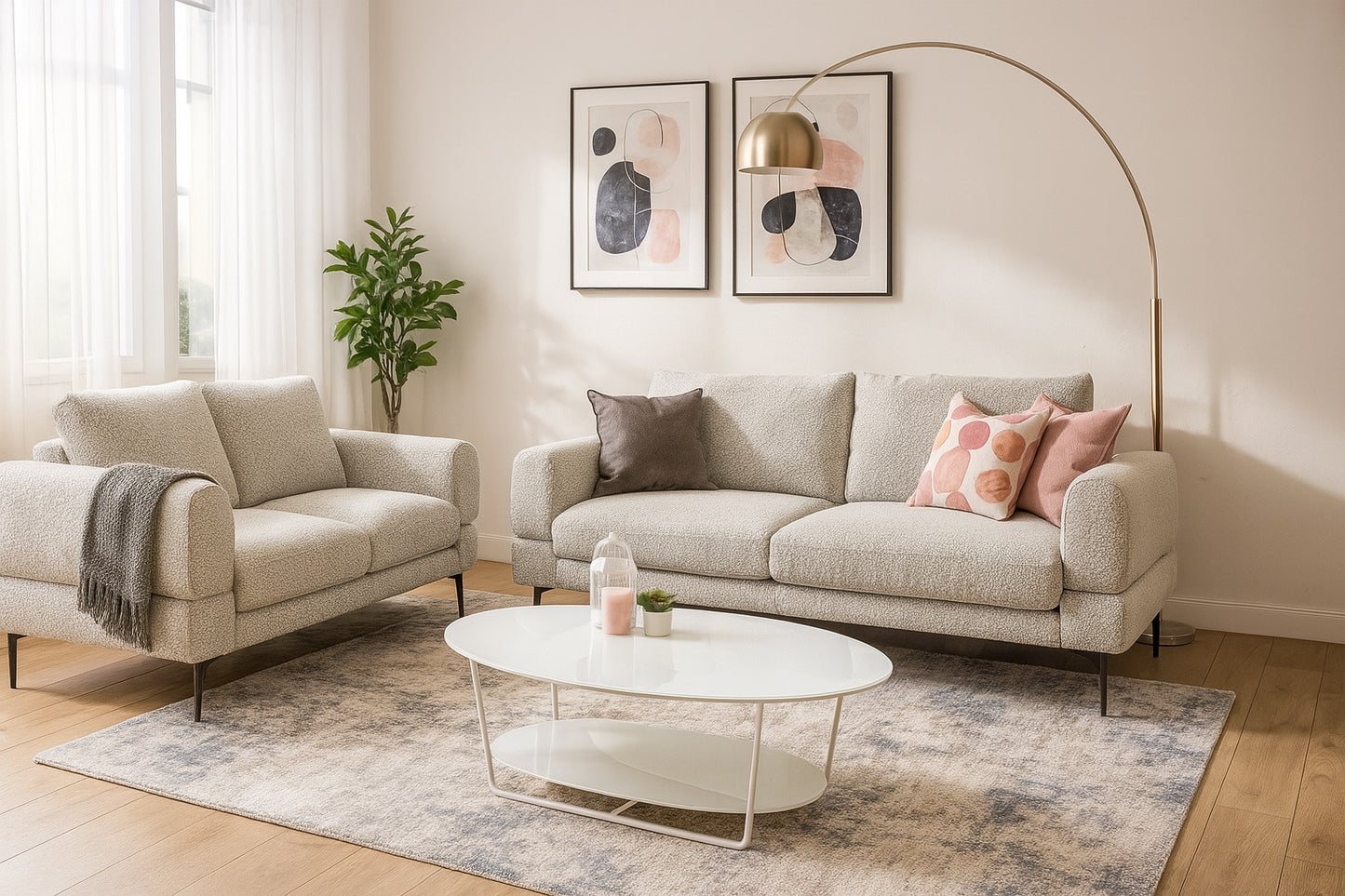White Tempered Glass Coffee Table