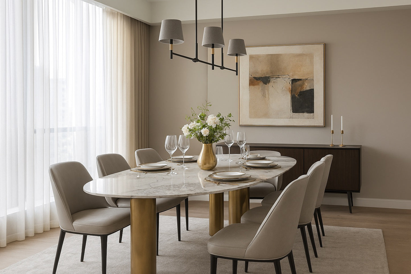 2.2m Oval Dining Table – Sintered Stone