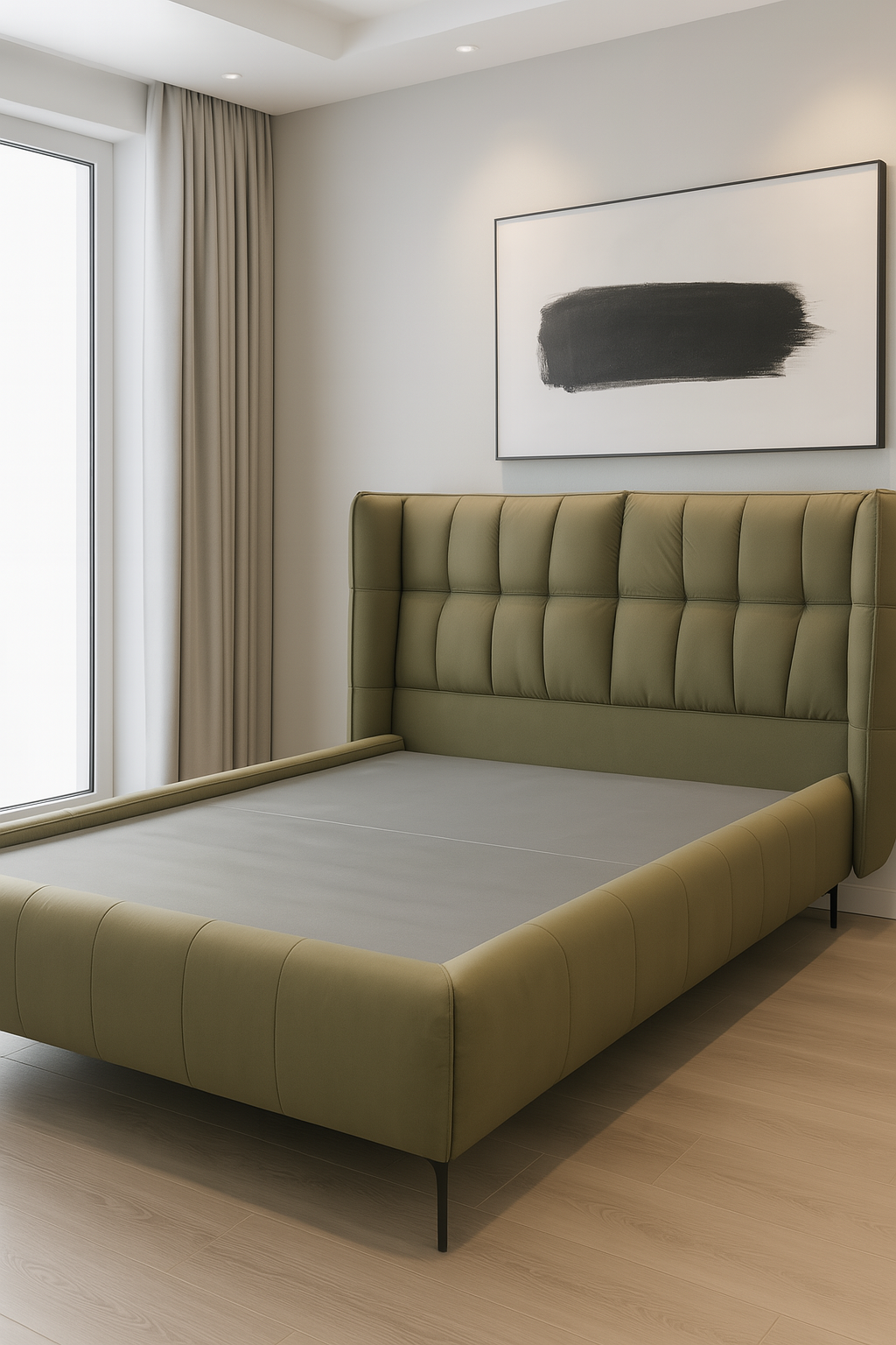 The Olive Wingback Bed