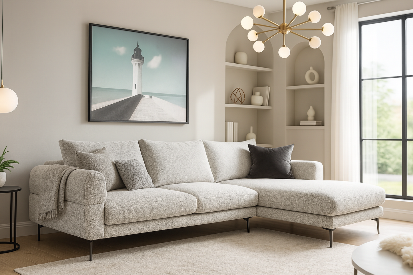 Bouclé Sectional Sofa