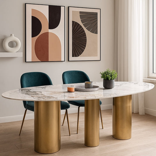 2.2m Oval Dining Table – Sintered Stone