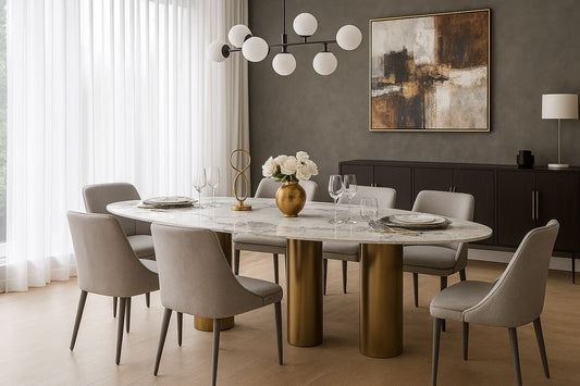 2.2m Oval Dining Table – Sintered Stone
