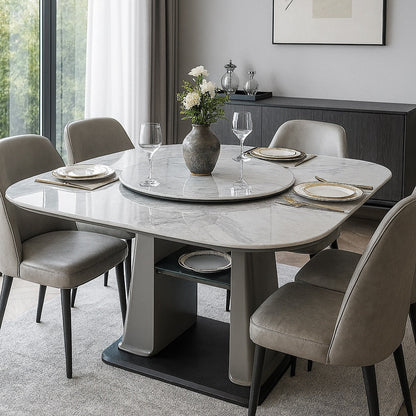 1.55m Extendable Dining Table – Microcrystalline Stone