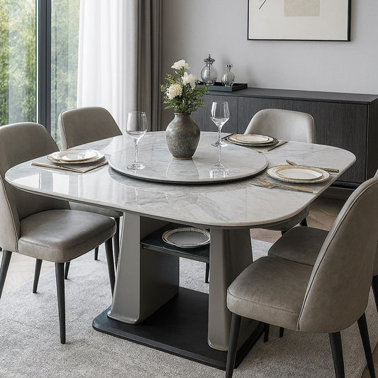 1.55m Extendable Dining Table – Microcrystalline Stone