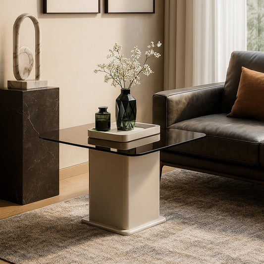 Caramel Glass Side Table
