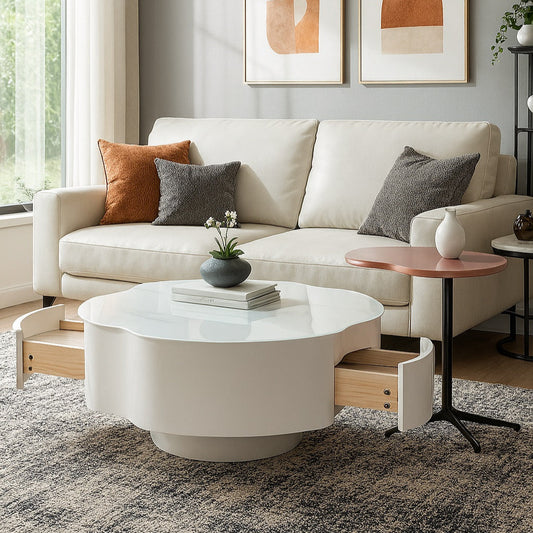 2pc Floral Swivel Coffee Table