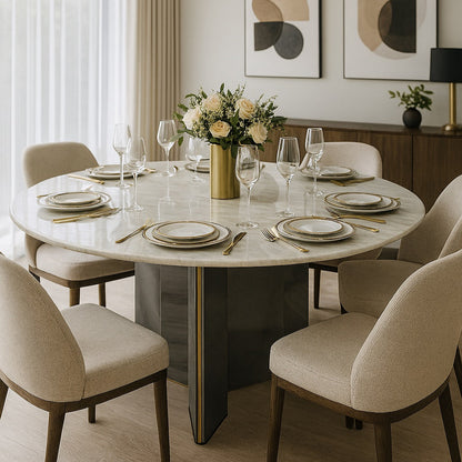 1.5m DIA Round Dining Table - Onyx Stone