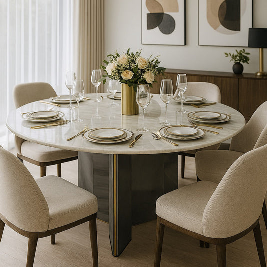 1.5m DIA Round Dining Table - Onyx Stone