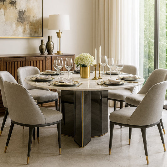 1.5m DIA Round Dining Table - Onyx Stone