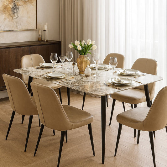 1.8m Vienna Dining Table – Sintered Stone (5-Piece Set/AS-IS)