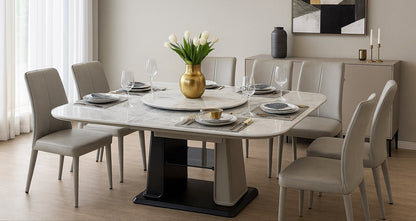 1.55m Extendable Dining Table – Microcrystalline Stone