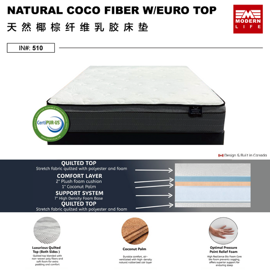 Natrual Coco Fibre w/ Eurotop Mattress