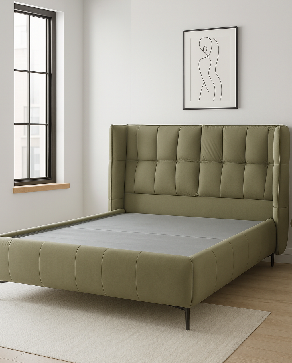 The Olive Wingback Bed