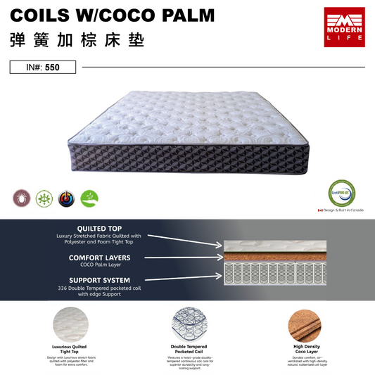 Spring Coils with Coco Fibre Mattress